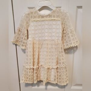 Rare Editions Cream Lace Kids Dress